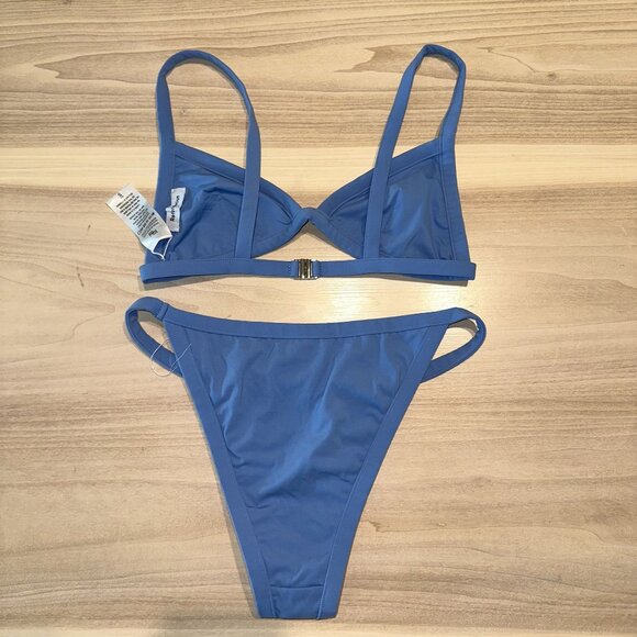 Reformation Sunkiss Top Porto Bottom Azure Blue Bikini Set Women's Small S - Picture 10 of 10